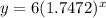 y=6(1.7472)^x