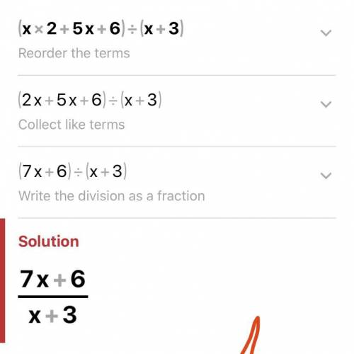 Simplify: (x2 + 5x + 6)/ (x + 3)