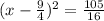 (x-\frac{9}{4})^2=\frac{105}{16}
