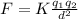 F =K \frac{q_{1}q_{2}  }{d^{2} }