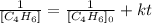 \frac{1}{[C_4H_6]}=\frac{1}{[C_4H_6]_0}+kt