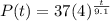 P(t)=37(4)^{\frac{t}{9.1}}