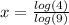 x = \frac{log(4)}{log(9)}