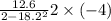 \frac{12.6}^2 -{18.2}^2}{2\times (-4)}