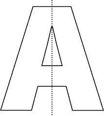 What kind of symmetry does the letter “A” have?