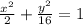 \frac{x^{2} }{2} + \frac{y^{2} }{16} = 1