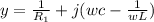 y=\frac{1}{R_{1} }+j(wc-\frac{1}{wL}  )