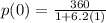 p(0)=\frac{360}{1+6.2(1)}