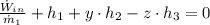 \frac{\dot W_{in}}{\dot m_{1}} + h_{1}+ y\cdot h_{2} - z\cdot h_{3} = 0