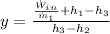 y = \frac{\frac{\dot W_{in}}{\dot m_{1}}+h_{1}-h_{3}}{h_{3}-h_{2}}