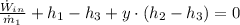 \frac{\dot W_{in}}{\dot m_{1}} +h_{1} - h_{3} + y\cdot (h_{2}-h_{3}) = 0