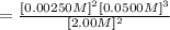 =\frac{[0.00250 M]^2[0.0500 M]^3}{[2.00 M]^2}
