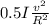 0.5 I\frac{v^{2} }{R^{2} }