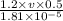 \frac{1.2\times v \times 0.5}{1.81\times 10^{-5} }