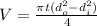 V= \frac{\pi t(d_{o}^{2}-d_{i}^{2})}{4}