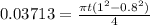 0.03713=\frac{\pi t(1^{2}-0.8^{2})}{4}