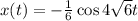 x(t) =-\frac{1}{6} \cos4\sqrt{6} t