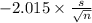 -2.015 \times {\frac{s}{\sqrt{n} } }