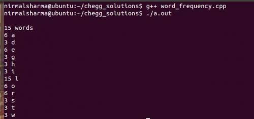 In this assignment you will implement a program called charword_freq.cpp to determine the number o