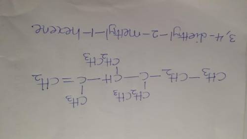 Draw a structural formula for 3,4-diethyl-2-methyl-1-hexene