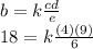 b=k\frac{cd}{e}\\ 18=k\frac{(4)(9)}{6}