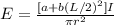 E = \frac{[a+b(L/2)^2]I }{\pi  r^2}
