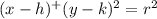 (x-h)^+(y-k)^2 =r^2