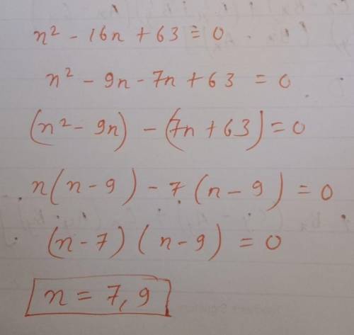 N? - 16n+63 n² – 2n– 35 How would u solve this