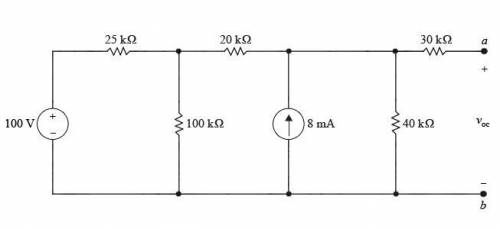 The circuit you should use to find the open-circuit voltage is