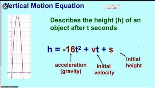 What is the formula for vertical projectile motion?