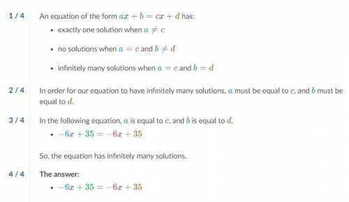 Which of the following equations have infinitely many solutions? Choose all answers that apply: A 6x