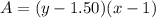 A=(y-1.50)(x-1)