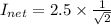 I_{net} = 2.5 \times \frac{1}{\sqrt{2} }