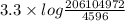 3.3 \times log \frac {206104972} {4596}