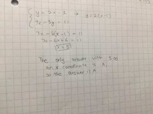 At what point (x,y) do the two lines with....