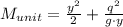 M_{unit} = \frac{y^2}{2} +\frac{q^2}{g\cdot y}