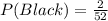 P(Black) = \frac{2}{52}