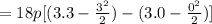 =18p[(3.3-\frac{3^2}{2})-(3.0-\frac{0^2}{2})]