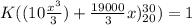 K( (10\frac{x^{3}}{3})+\frac{19000}{3}x)_{20}^{30})= 1