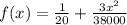 f(x)= \frac{1}{20} +\frac{3x^{2} }{38000}