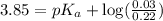 3.85=pK_a+\log (\frac{0.03}{0.22})