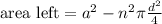 \text{area left}= a^2-n^2\pi \frac{d^2}{4}