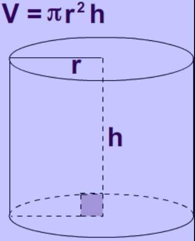 What is the equation to solve the volume of a cylinder?
