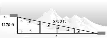 13. A ski lift forms a right triangle, as shown. Use the Pythagorean Theorem (Theorem 9.1) to approx
