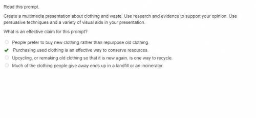 Read this prompt. Create a multimedia presentation about clothing and waste. Use research and eviden
