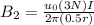 B_2=\frac{u_0(3N)I}{2\pi(0.5r) }