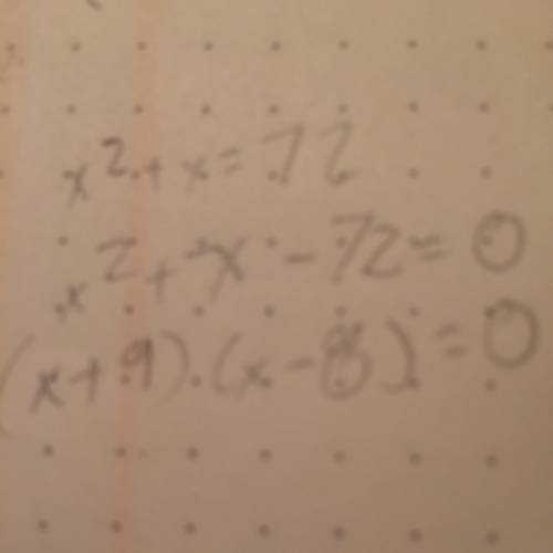 The sum of a number and its square is 72. find the numbers