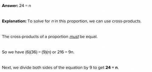 6/9=n/36 what is N? please help