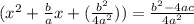 (x^2+\frac{b}{a}x+(\frac{b^2}{4a^2}))=\frac{b^2-4ac}{4a^2}