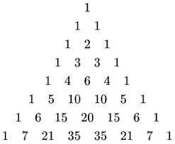 What is the 7th row of Pascal’s triangle?